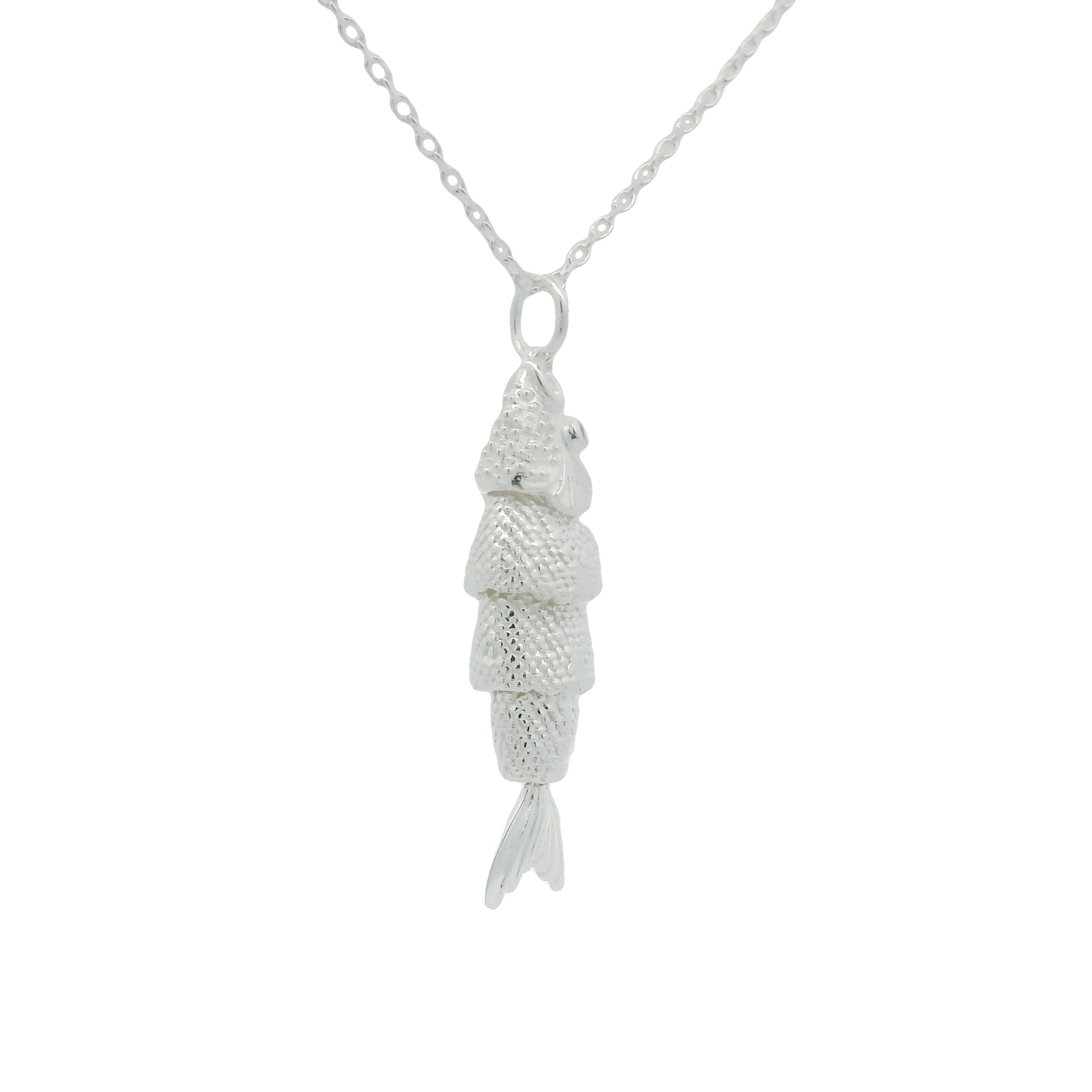 Collier argent 925 poisson et zircons 42 cm