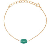 Bracelet doré onyx verte facettée