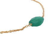 Bracelet doré onyx verte facettée