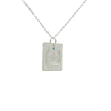 Collier argent 925 plaque fer à cheval trèfle et turquoise 42 cm