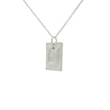 Collier argent 925 plaque fer à cheval trèfle et turquoise 42 cm