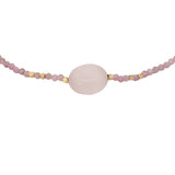 Bracelet quartz rose avec tourmaline rose