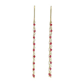 Golden chain and stone earrings