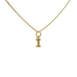 Small letter zircon gold necklace