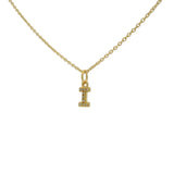 Small letter zircon gold necklace