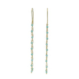 Golden chain and stone earrings
