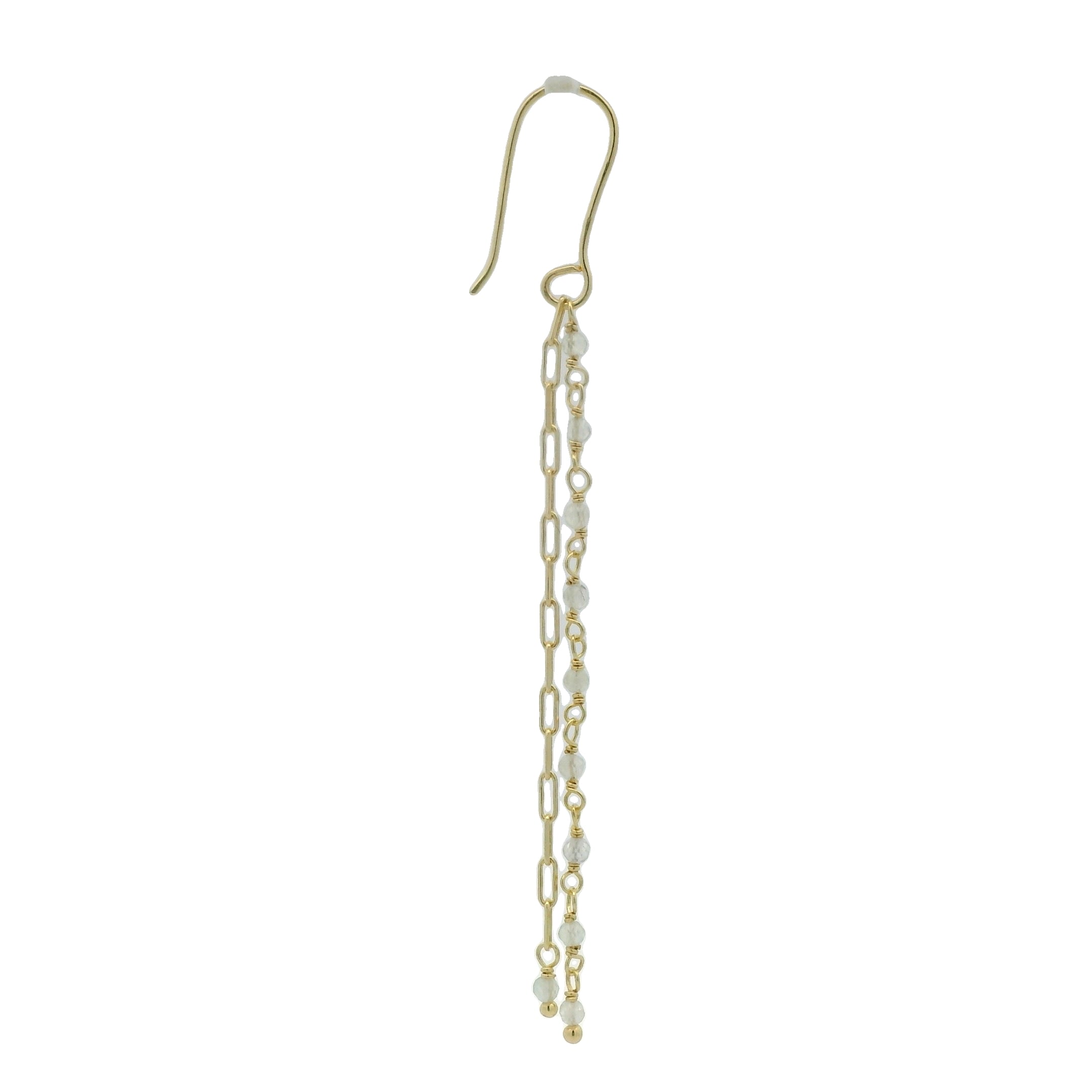 Golden chain and stone earrings