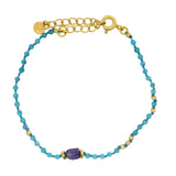 Duo bracelet of stones and golden discs