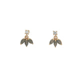 Boucles d'oreilles dorées labradorite et zircon