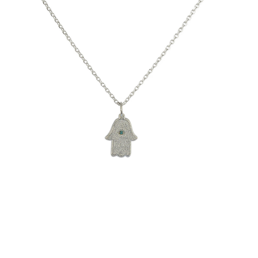 Collier argent 925 main de fatma 42 cm