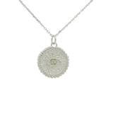 CHARM 925 silver medal with moonstone eye and zircons