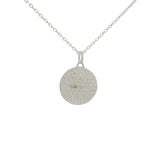 925 silver necklace with love medal and white zircons
