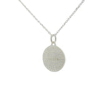 925 silver necklace with love medal and white zircons