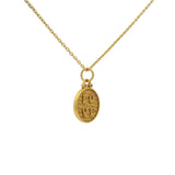 Collier doré petite médaille ronde LOVE avec zircons blancs 42 cm