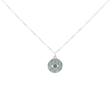 Eye stone and white zircons necklace