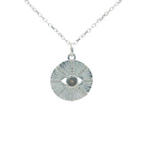 Eye stone and white zircons necklace