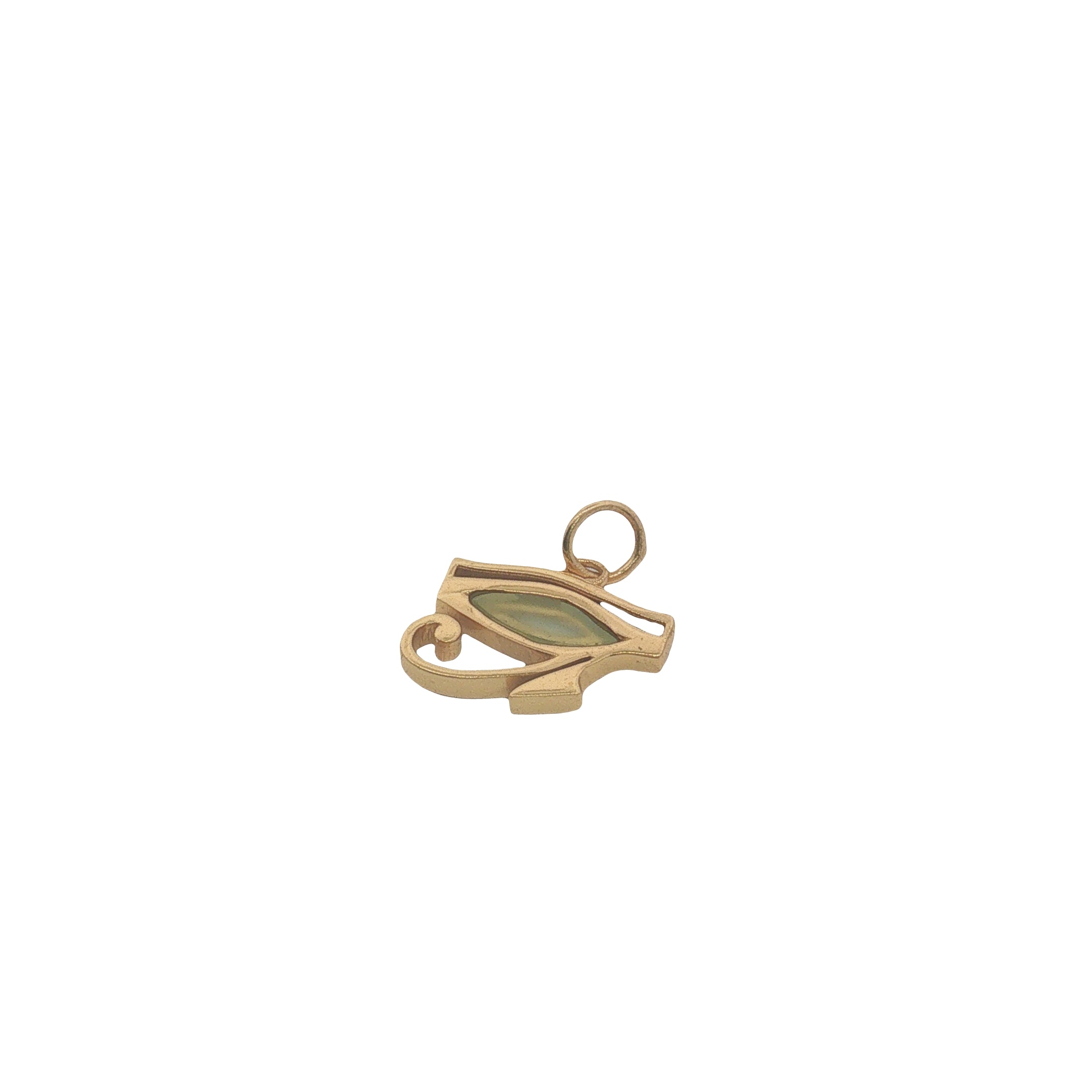 Charms doré oeil d'Horus avec prehnite