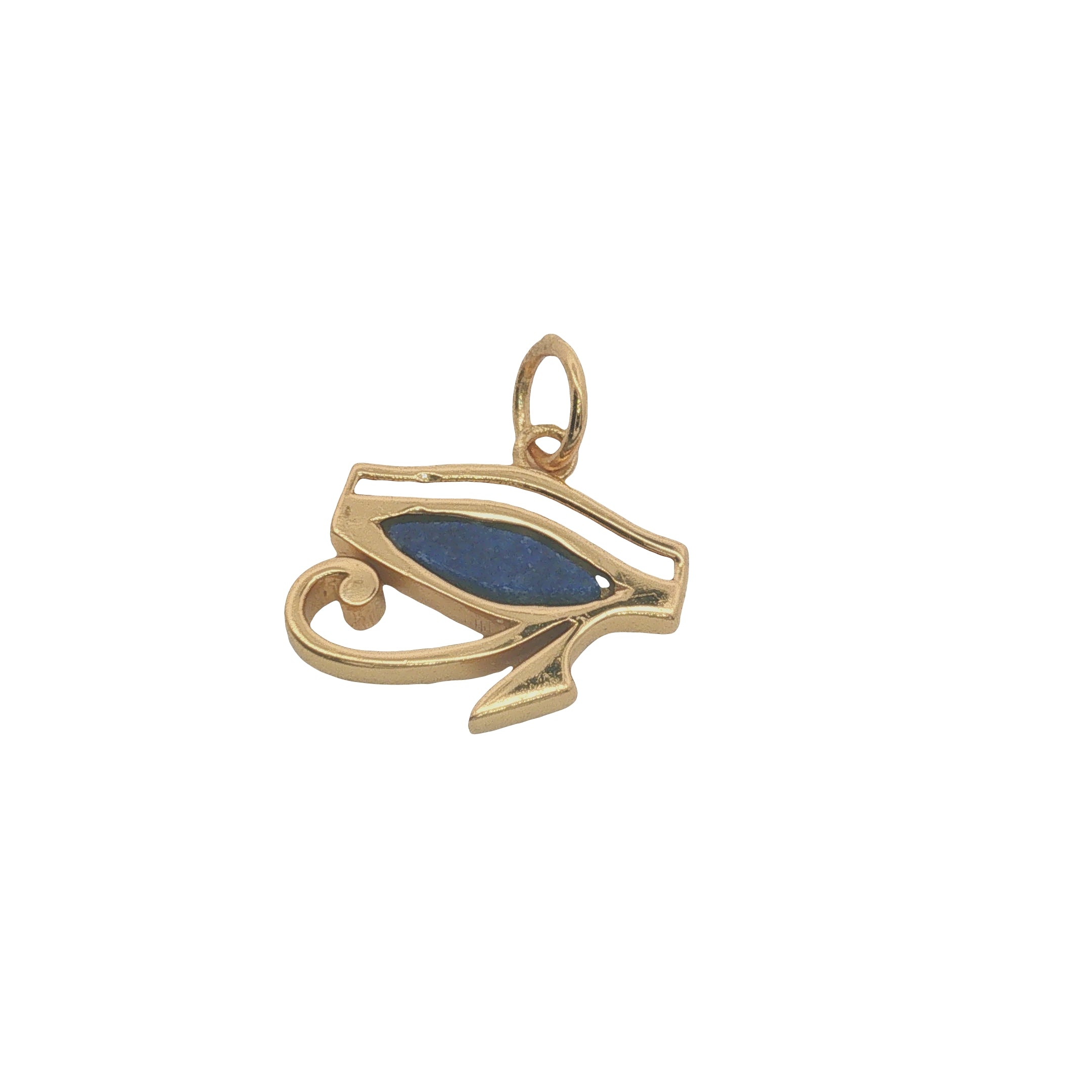 Charms doré oeil d'Horus avec lapis lazuli