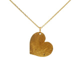 Collier grand coeur martelé doré 42 cm