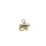 Charms doré oeil d'Horus avec onyx verte