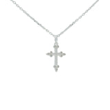 Gold cross and zircon necklace