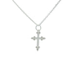 Gold cross and zircon necklace