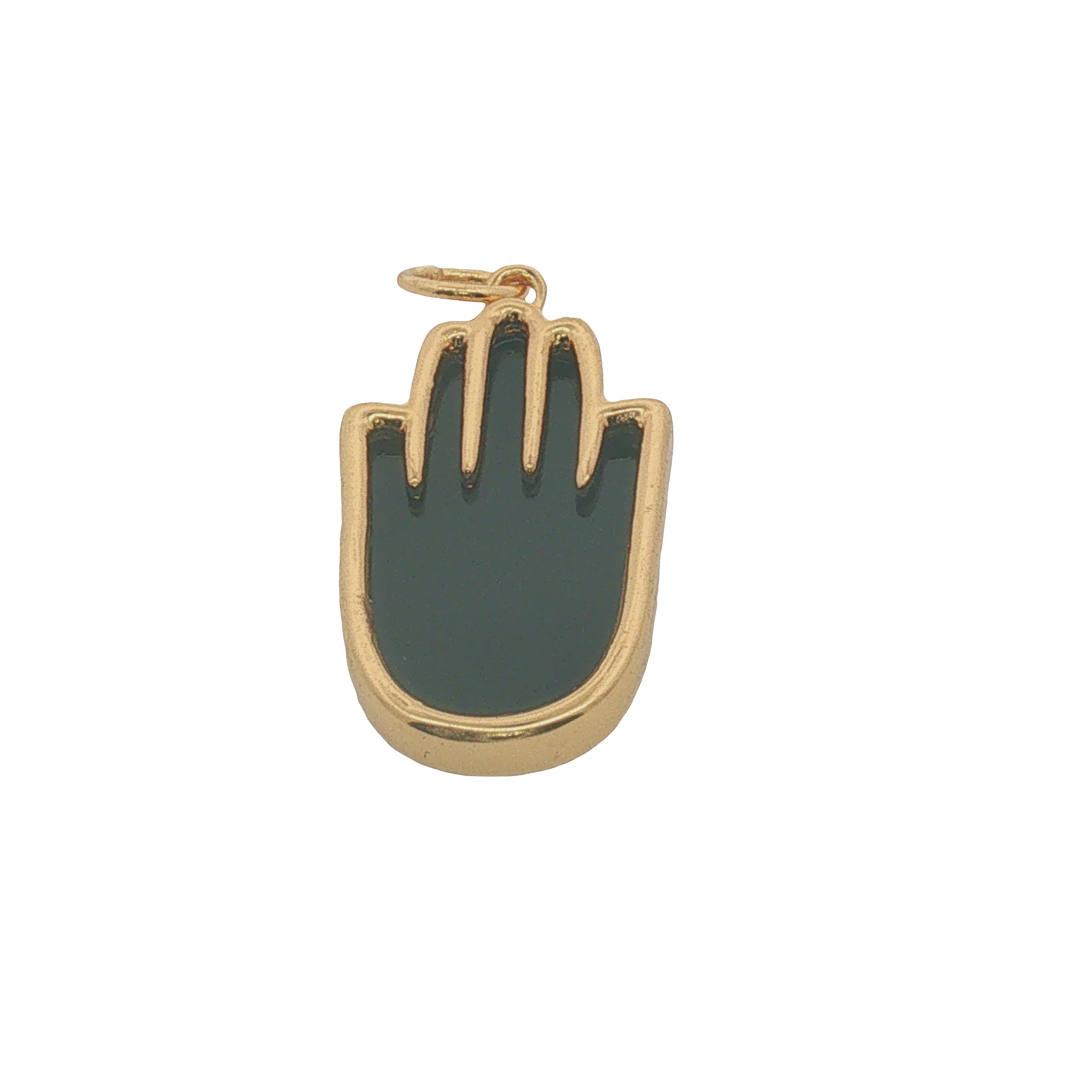 Charms doré main de Fatma onyx noire