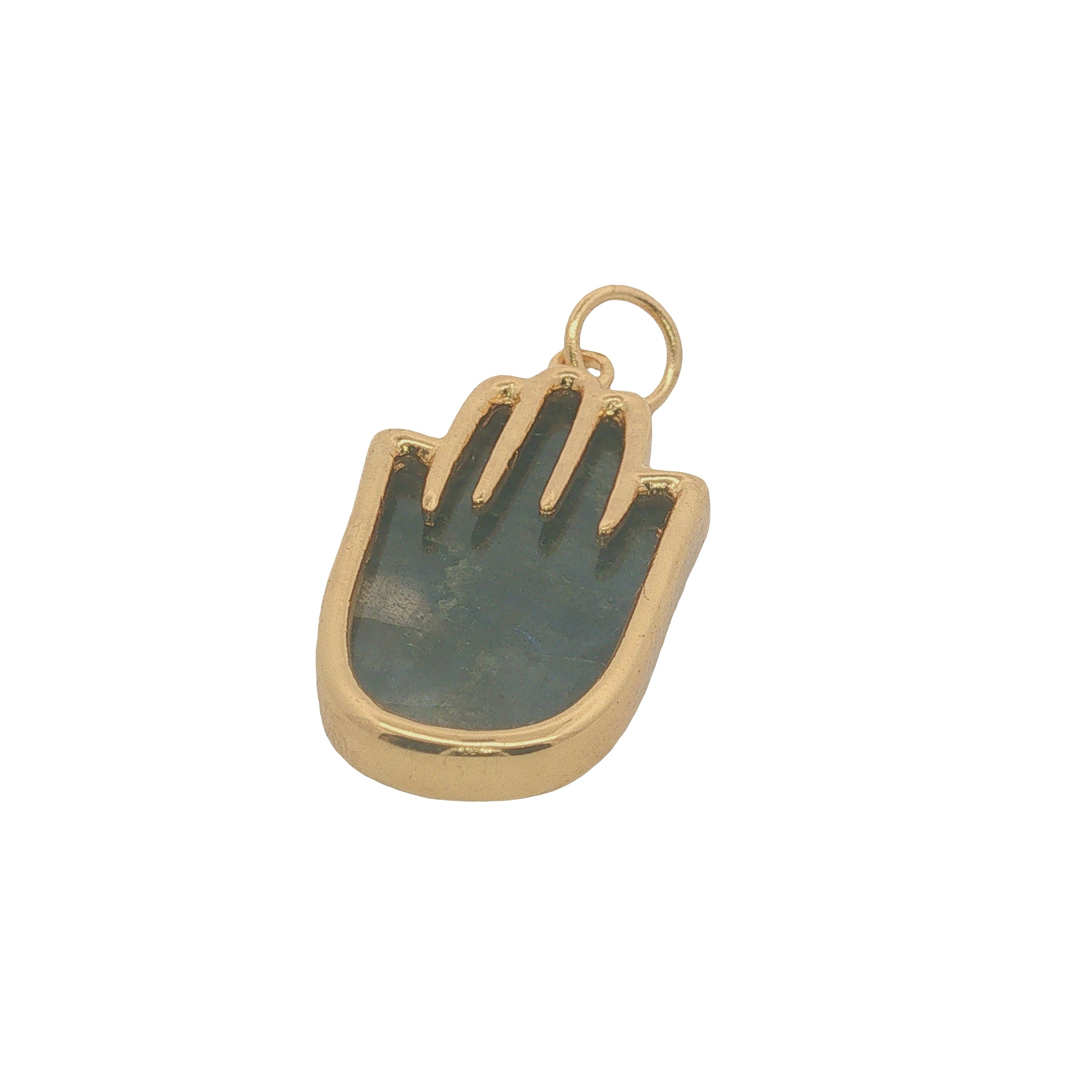 Charms doré main de Fatma labradorite