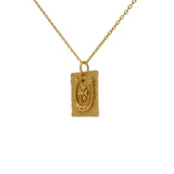 Gold horseshoe necklace with white zircon clover