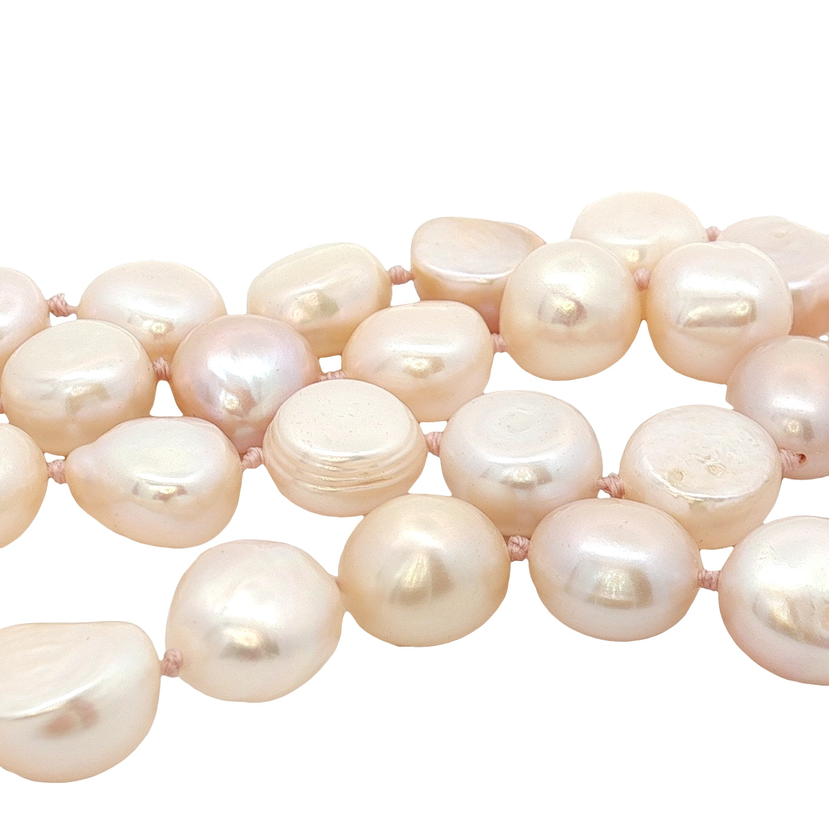 Collier doré perles de culture roses 38 cm