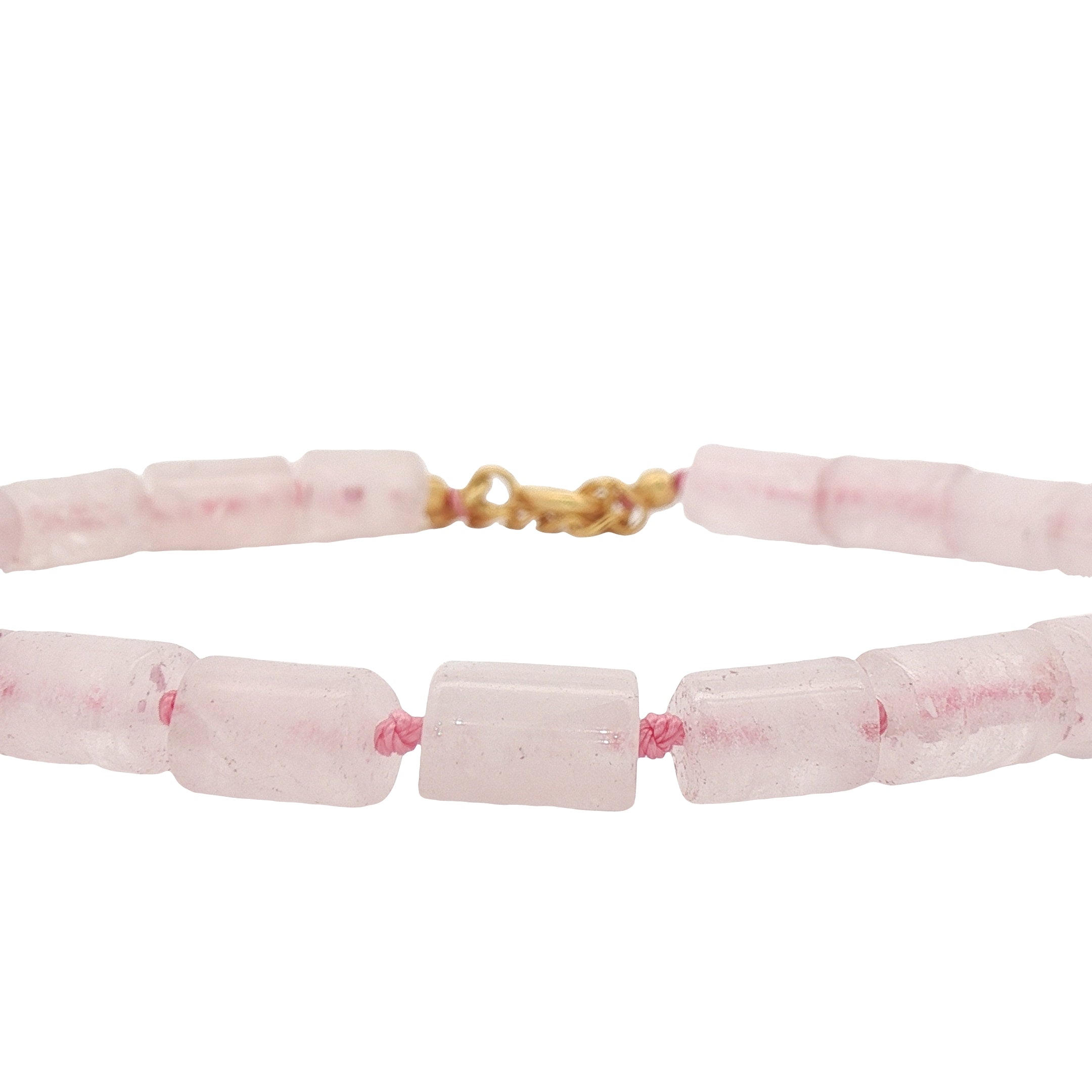 Chaine de cheville dorée en quartz rose 27 cm