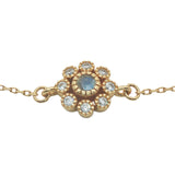Bracelet doré fleur labradorite et zircons