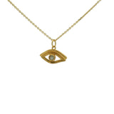 Collier doré oeil ajouré labradorite 42 cm