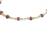 Bracelet doré en grenat et peridot