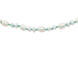 Bracelet doré petites perles de culture avec noeuds turquoise