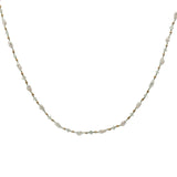 Collier doré perles de culture, perles dorées et prehnite 60 cm
