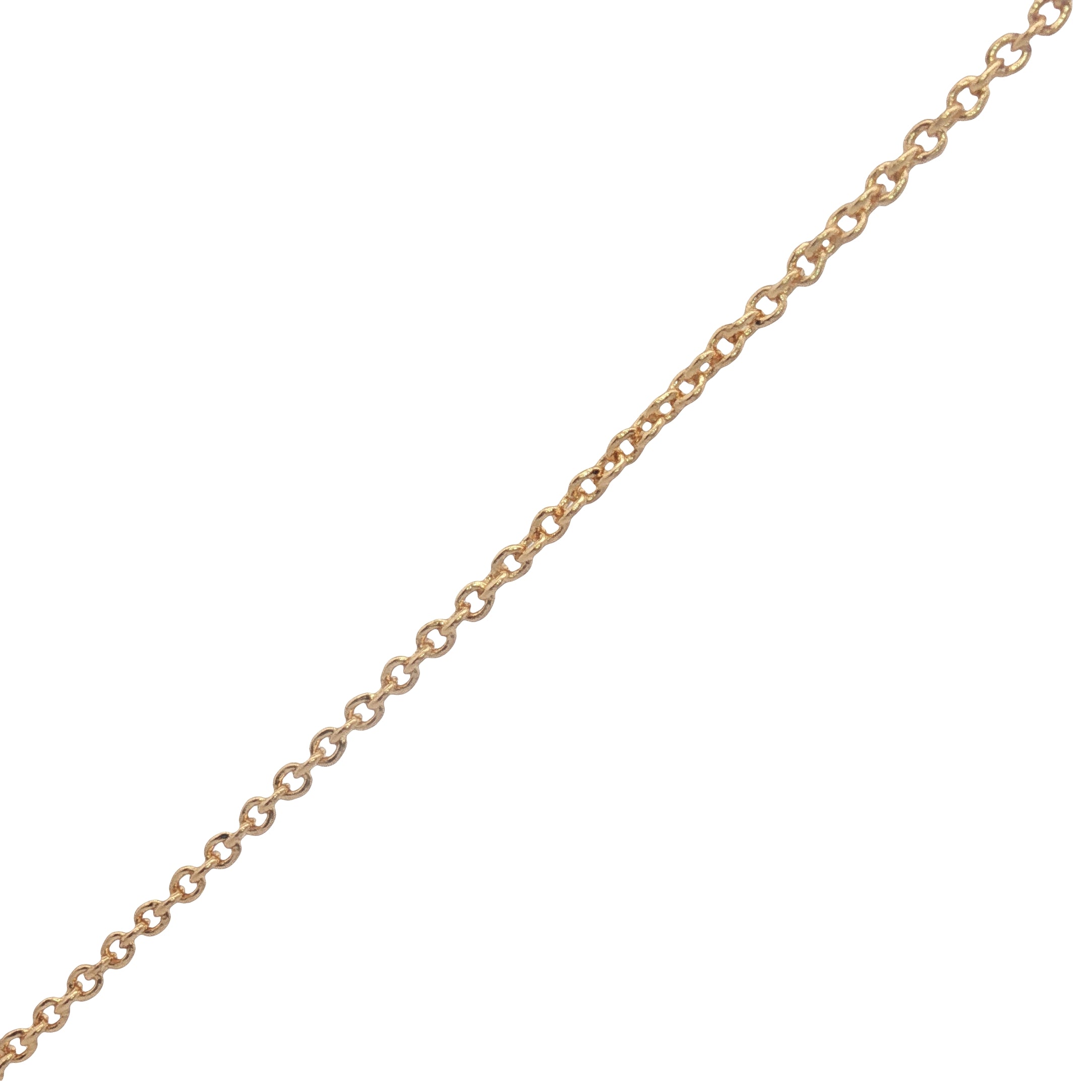 Collier doré coeur lisse avec zircons 44 cm