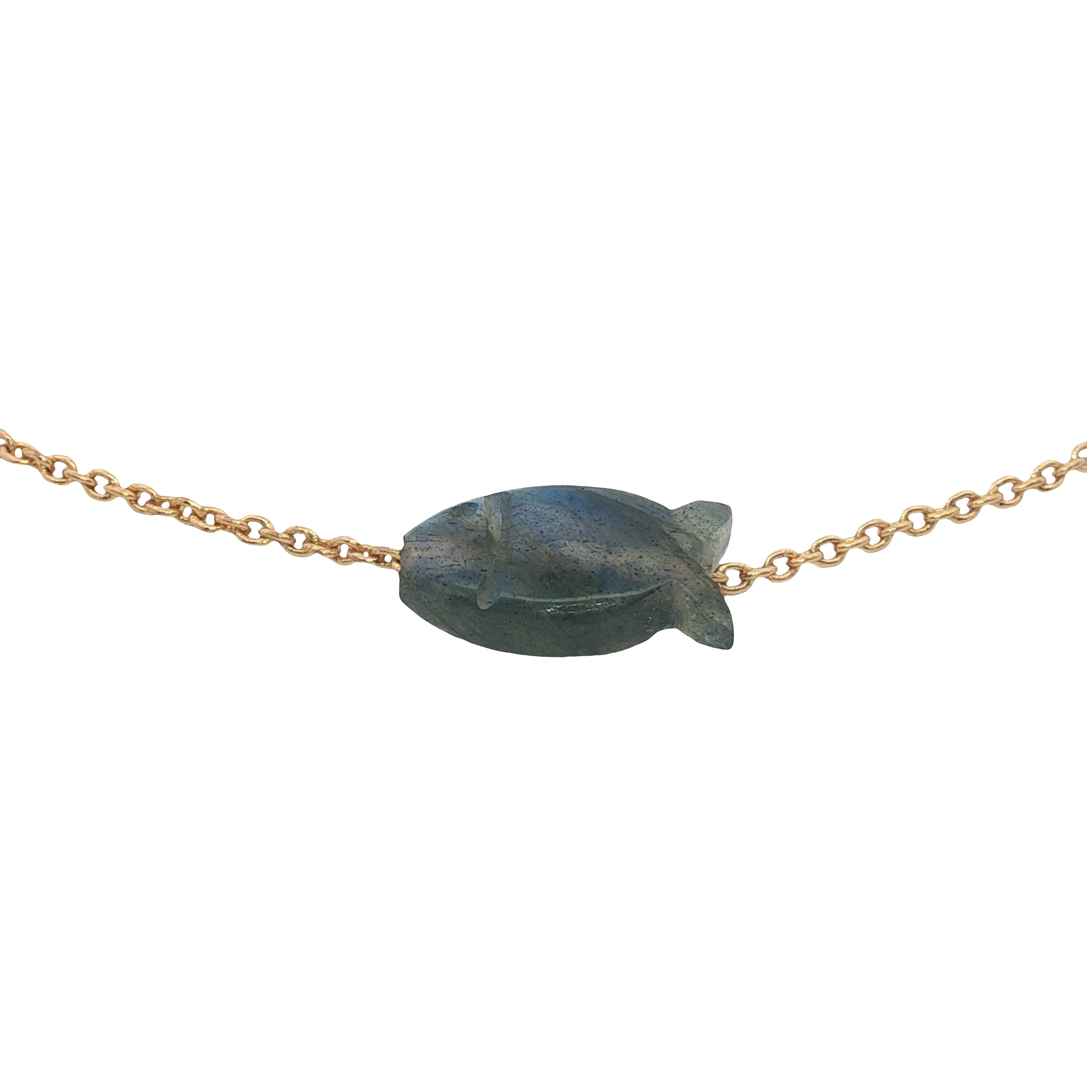 Bracelet doré poisson labradorite