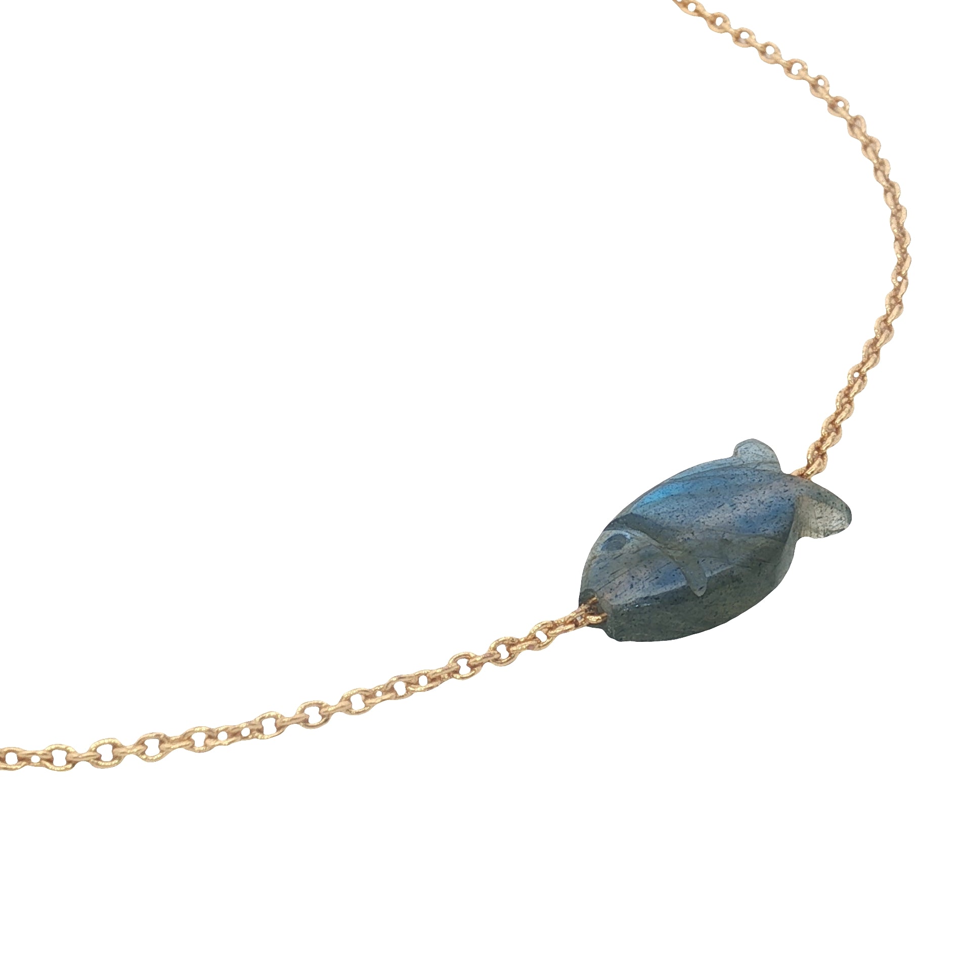 Bracelet doré poisson labradorite