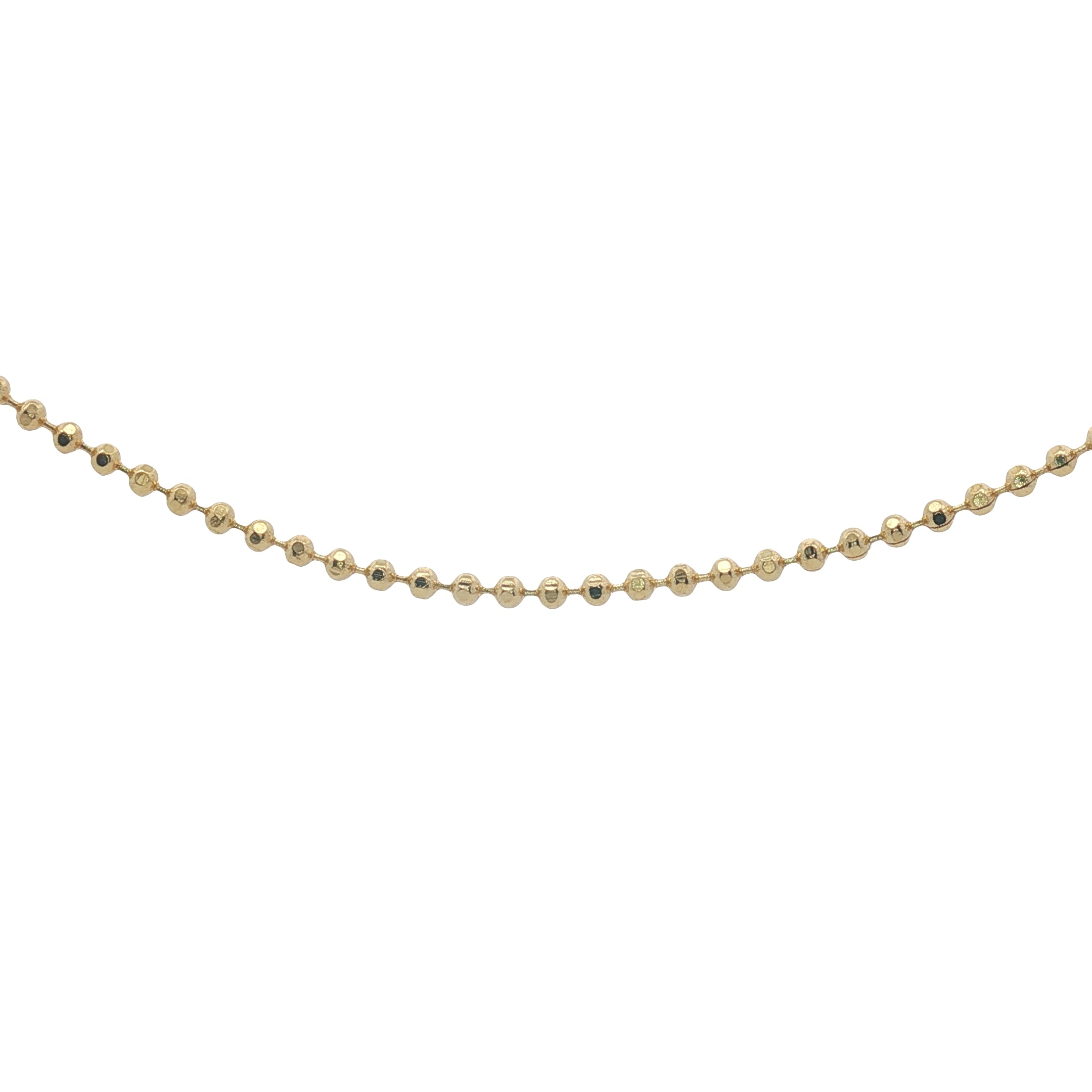 Gold necklace with faceted ball mesh 1.30 mm