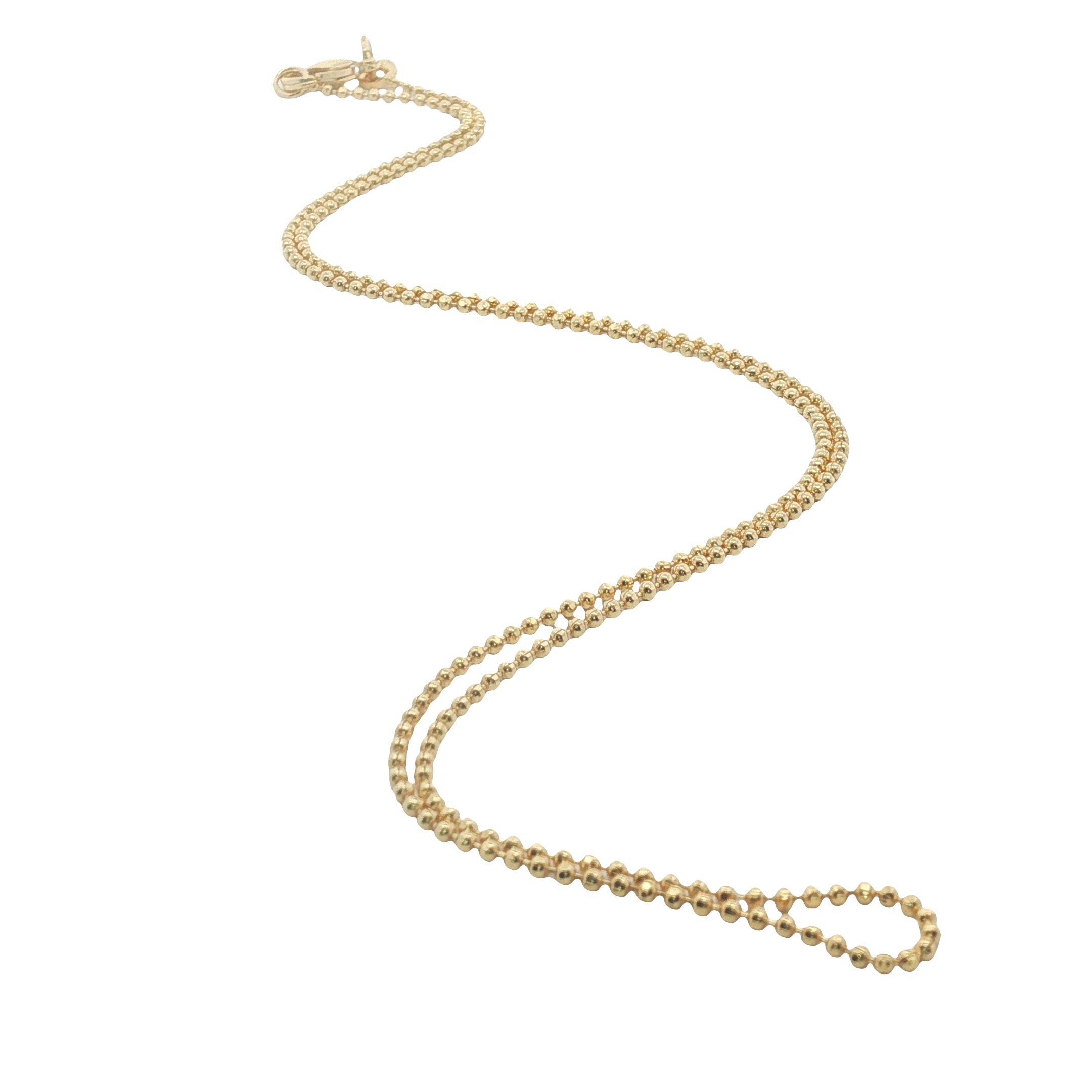 Gold necklace with faceted ball mesh 1.30 mm