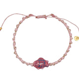 Bracelet cordon tressé rose poisson rose