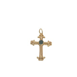 Charms doré croix néo-gothique onyx noire