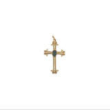 Charms doré croix néo-gothique onyx noire