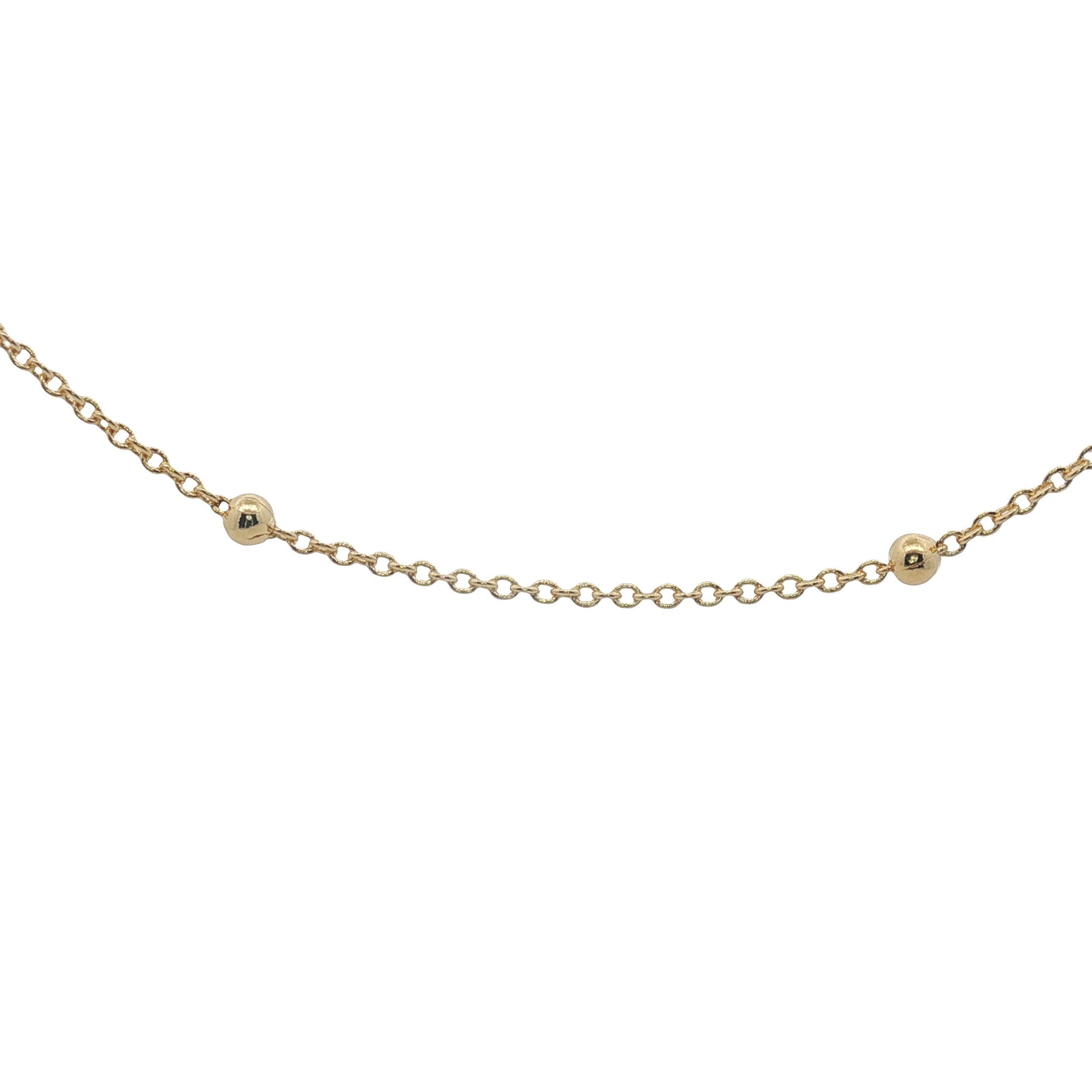 Gold necklace with spaced ball mesh