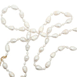 Collier doré alternance de petites et grandes perles de culture 75 cm
