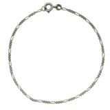 Bracelet homme argent 925 oxydé mate maille figaro alternée