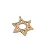 Charms doré étoile de David striée avec zircons blancs