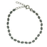 Oxidized 925 silver flower bracelet