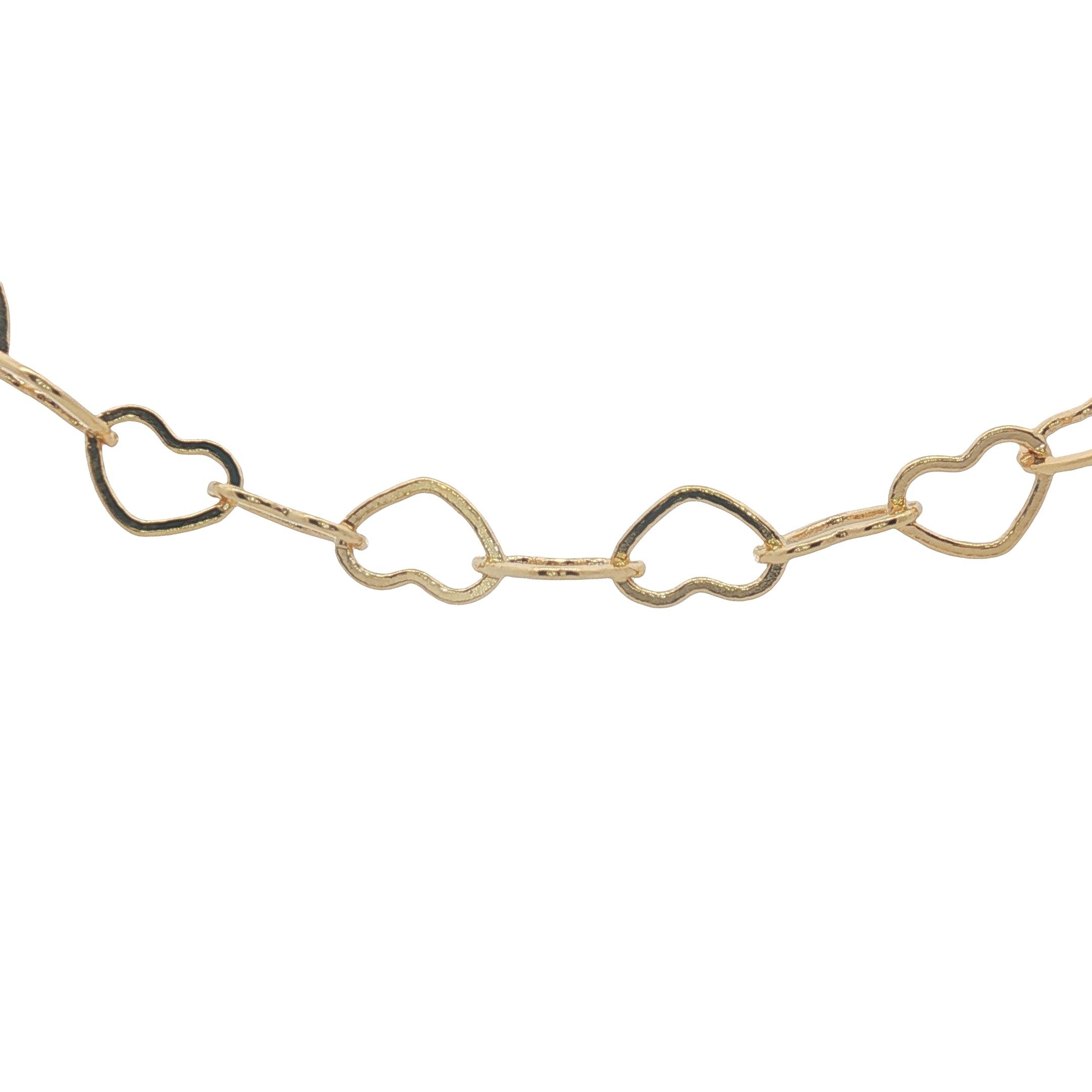 Collier doré maille coeurs entrelacés 50 cm